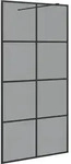 vidaXL Walk-in Duschwand Schwarz 100 x 195 cm Geh&auml;rtetes Glas - Schwarz
