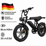 E6 3.0 Fat E-Bike 20 Zoll, 48V 15Ah Akku, bis 140km Reichweite, Shimano 7-Gang,