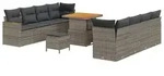 vidaXL Gartensofa-set 11 stk. Grau Poly-Rattan - Grau