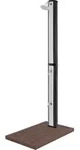 ML-Design Solardusche 35L 217cm eckig Silber-Schwarz mit Bodenplatte Braun, Solar