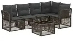 vidaXL Gartensofa-set 6 Stk. Grau Poly-Rattan - Grau