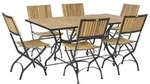 BELIANI Gartenm&ouml;bel Set Hellbraun aus Akazienholz und Stahl 6 Gartenst&uuml;hle mit