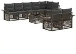 vidaXL Gartensofa-set 9 Stk. Grau Poly-Rattan - Grau