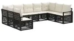 vidaXL Gartensofa-set 9 Stk. Schwarz Poly-Rattan - Schwarz