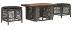 vidaXL Garten Essgruppe 3 Stk. Grau und Dunkelgrau Poly-Rattan - Grau