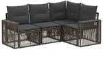 vidaXL Gartensofa-set 4 Stk. Grau und Dunkelgrau Poly-Rattan - Grau