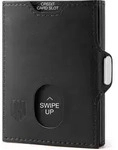 Herren RFID Geldb&ouml;rse Slim Wallet M&uuml;nzfach Schwarz - Schwarz