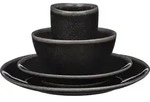 Mica Decorations Tabo Service Set f&uuml;r 4 Personen - Keramik - Schwarz - Schwarz