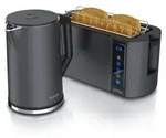 Arendo Fr&uuml;hst&uuml;cks-Set Edelstahl, Wasserkocher mit Temperatureinstellung 1,5l,...