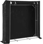 vidaXL Brennholzregal mit Regenschutz 200x40x200 cm Verzinkter Stahl - Schwarz