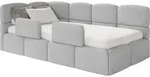 Selsey Cloudy &ndash; Kinderbett 120x200, Kopfteil links, Matratze & Bettkasten, Chenille