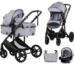 Chipolino Kinderwagen 3 in 1 Amore Babyschale Adapter Wickeltasche Fu&szlig;abdeckung