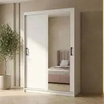 BEAUTYSOFA | Schwebet&uuml;renschrank HELA 100 cm Wei&szlig; &ndash; 2-t&uuml;rig Moderner