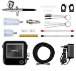 Wiltec HS-A9K Kompressor Set 1,5 bar Autostop, Airbrush Set inkl. verschiedener