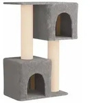 vidaXL Katzennbaum mit Sisal-Kratzs&auml;ulen Hellgrau 114 cm - Hellgrau