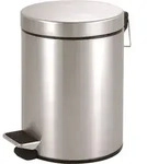 Treteimer 5L, matt geb&uuml;rstet - Silber/Schwarz