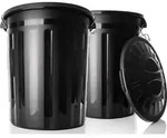 BigDean 2 St&uuml;ck wetterfeste Universaltonne mit Deckel Schwarz und 2...