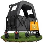 BigDean XXL Bollerwagen faltbar mit Dach 260L 150kg belastbar robuster...