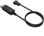 Akasa AK-CBFA10-60BK, 3-pin or 4-pin, USB Type-A, 0,6 m, Schwarz - Schwarz