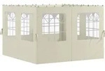 Outsunny Seitenwand 4er Set f&uuml;r 3 x 3 m Pavillon Seitenteile mit 8 Fenster - Creme