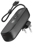 SBS Powerbank Hybrid 5000 mAh PD 20W mit integrierter Buchse - Schwarz