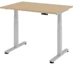 b&uuml;m&ouml; Schreibtisch elektrisch XDSM - Gestell: Silber, Gr&ouml;&szlig;e: 120 x 80 cm,