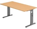 b&uuml;m&ouml; Schreibtisch Serie-O - Nachbildung: Buche, Gestell: Graphit, Gr&ouml;&szlig;e: ...