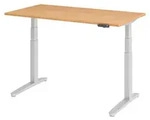 b&uuml;m&ouml; Schreibtisch elektrisch XBHM - Gestell: Silber, Nachbildung: Buche,...