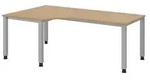 b&uuml;m&ouml; Schreibtisch Serie-Q - Gestell: Silber, Gr&ouml;&szlig;e: Eckschreibtisch 200 x...