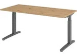 b&uuml;m&ouml; Schreibtisch Serie-XB - Gr&ouml;&szlig;e: 160 x 80 cm, Nachbildung: Asteiche,...