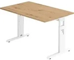b&uuml;m&ouml; Schreibtisch Serie-O - Nachbildung: Asteiche, Gr&ouml;&szlig;e: 120 x 80 cm,...