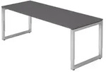 b&uuml;m&ouml; Schreibtisch Serie-R - Gestell: Silber, Nachbildung: Graphit, Gr&ouml;&szlig;e:...