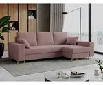 Ecksofa mit Schlaffunktion L-Form mit Bettkasten - DORIAN-Non - Rosa - Rosa
