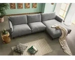 MASSIVMOEBEL24.DE|Ecksofa 285x161x81 Silikon-Feder Mix grau TRIENT - Grau