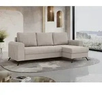 Ecksofa L-form, Bettsofa mit Schlaffunktion, zwei Bettkasten - AXEL - Beige -...