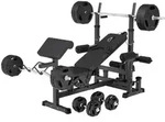 GORILLA SPORTS&reg; Hantelbank - mit 100kg Hantelset, Ablage, Dip-Station,...