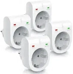 Arendo 4x Steckdose, Schuko &Uuml;berspannungsschutzadapter, LED, Kindersicherung,...