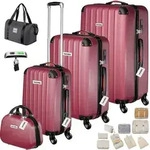 tectake&reg; Hartschalenkoffer-Set Cleo 19-teilig, Hartschalen aus robustem