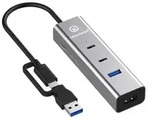 GRAUGEAR 4 Port USB HUB + PD 2xC+2xA USB+USB-C PD Supports