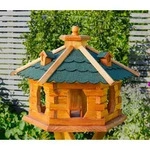 Vogelh&auml;uschen, Vogelhaus mit Bitumschindeln, behandelt - Gr&uuml;n