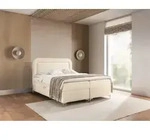 Boxspringbett Schlafzimmerbett WILLOW 140x200cm Stoff Puente Creme - Beige