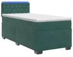 vidaXL Boxspringbett mit Matratze und LED Dunkelgr&uuml;n 80 x 200 cm Samt - Gr&uuml;n
