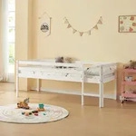 Kinderbett 'Siikalatva' 90x200cm mit Rausfallschutz Kiefernholz Wei&szlig; - Wei&szlig;