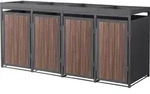 ML-Design M&uuml;lltonnenbox 4er mit Pflanzdach, M&uuml;lltonnenverkleidung f&uuml;r 4...
