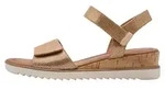 Sandalen mit Keilabsatz und Klettverschluss - Bronze - 37