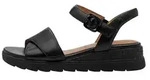 Bequeme Ledersandalen mit Keilabsatz - Schwarz - 36