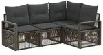 vidaXL Gartensofa-set 4 stk. Grau Poly-Rattan - Grau