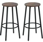 HOMCOM Barhocker, 2er-Set Barst&uuml;hle mit Fu&szlig;st&uuml;tze, Tresenhocker mit...