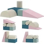 AIYAPLAY Kinder Schaumstoff Bausteine 5er Set Riesenbausteine mit Samtoptik
