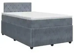 vidaXL Boxspringbett mit Matratze Dunkelgrau 120 x 200 cm Samt - Blau